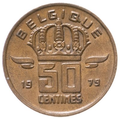 купить Бельгия 50 сантимов 1979 надпись на французском- 'BELGIQUE'