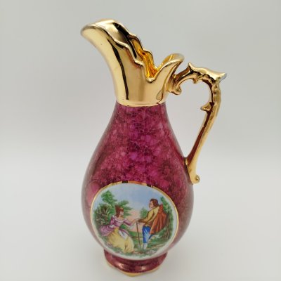 купить Графин, украшенный изображением галантной сцны в медальоне, фарфор, деколь, золочение, Limoges, Франция, 1980-2000 гг.