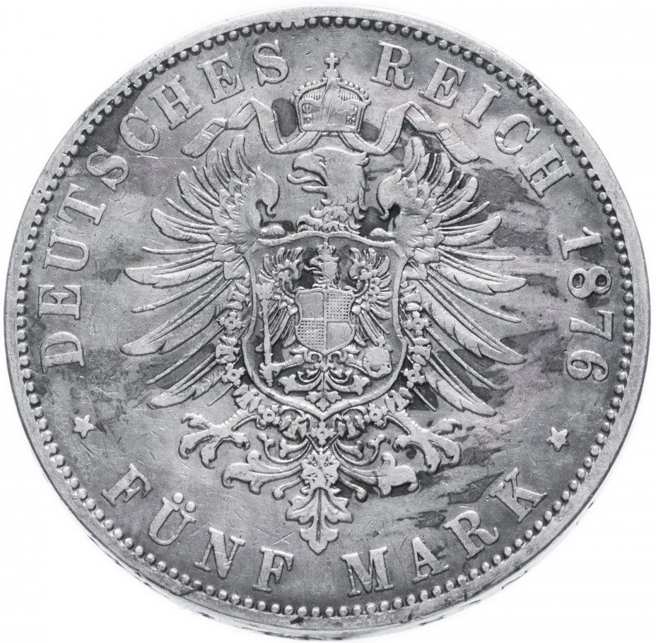 купить Германия, Гамбург 5 марок 1876
