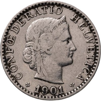 купить Швейцария 20 раппенов 1901