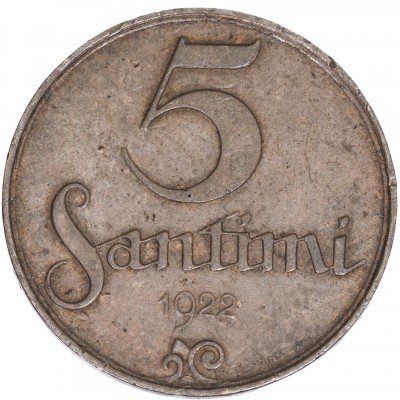 купить Латвия 5 сантимов 1922