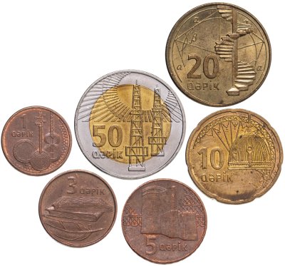 купить Азербайджан набор из 6-ти монет 2006 (1, 3, 5, 10, 20 и 50 гяпиков)