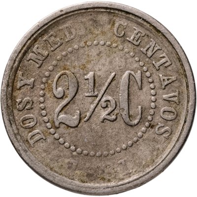 купить Колумбия 2 1/2 сентаво 1881