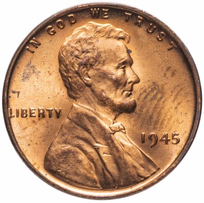 Купить США 1 цент 1945 без обозначения монетного двора