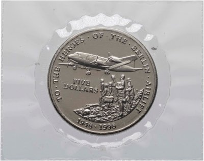 купить Маршалловы острова 5 долларов 1998 "Берлинский воздушный мост"