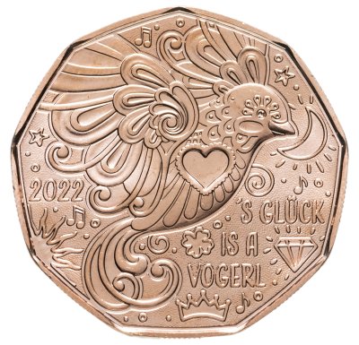 купить Австрия 5 евро 2022 'Птица счастья"