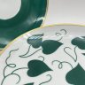 Купить Набор из 2 обеденных тарелок и блюдца с растительным декором, фарфор, крытьё, деколь, золочение, Lichte Porzellan (Лихте), ГДР, 1966-1985 гг.