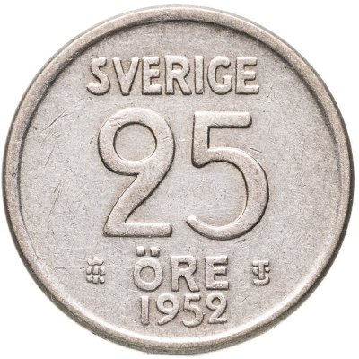 купить Швеция 25 эре (ore) 1952