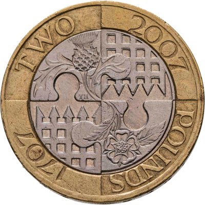 купить Великобритания 2 фунта (pounds) 2007 "Трехсотлетие "Акта Объединения" Англии и Шотландии"