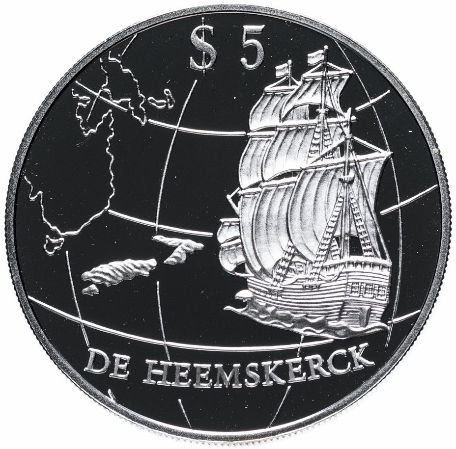 купить Новая Зеландия 5 долларов 1996 Парусник Хемскерк