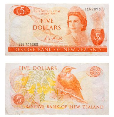 купить Новая Зеландия 5 долларов 1967-1977 (Pick 168b)
