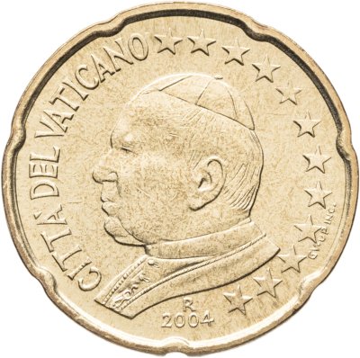 купить Ватикан 20 центов (cents) 2004 "Портрет Папы Иоана Павла II"