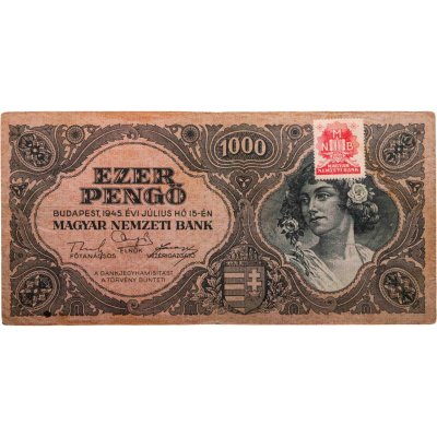купить Венгрия 1000 пенге 1945 с маркой