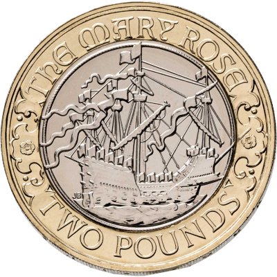 купить Великобритания 2 фунта (pounds) 2011 "500 лет со дня спуска на воду Мэри Роуз"