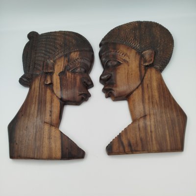 купить Барельефы настенные представителей африканских племён, дерево, резьба, Африка, 1980-2000 гг.