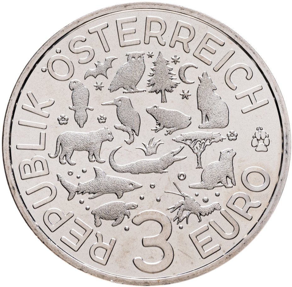 купить Австрия 3 евро 2017 "Волк" в капсуле