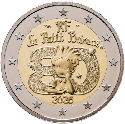 купить Франция 2 евро 2026 "Маленький принц 80 лет" Proof в футляре с сертификатом
