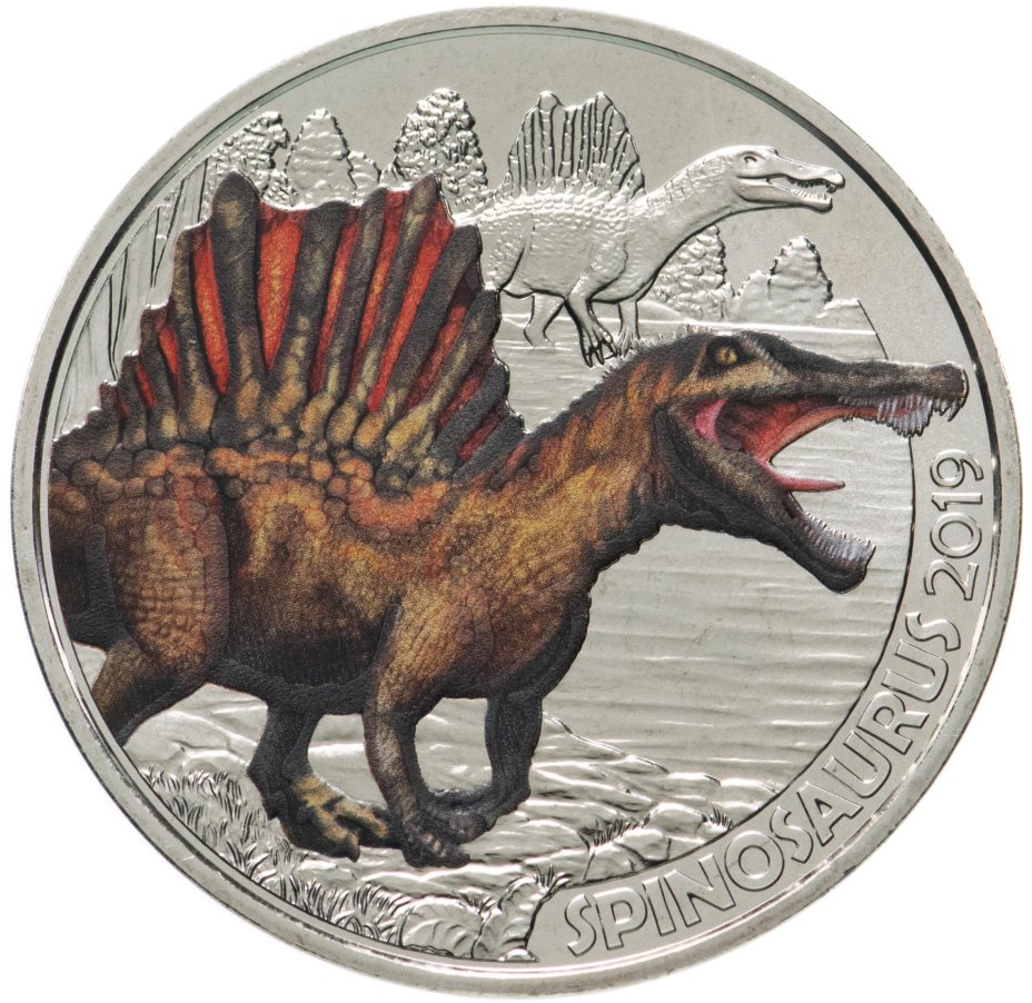 купить Австрия 3 евро 2019 "Динозавр - Спинозавр"