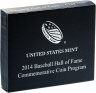 Купить США 50 центов 2014 UNC "Национальный зал славы бейсбола", в футляре с сертификатом