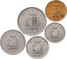 Купить Мальта набор от 1 до 25 центов 1991 - 2007 (5 штук)