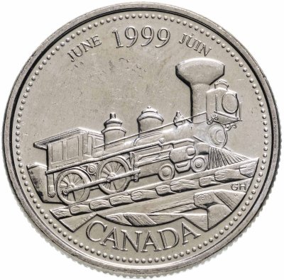 купить Канада 25 центов 1999 "Июнь 1999, От побережья до побережья"