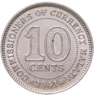 купить Малайя 10 центов (cents) 1939-1941