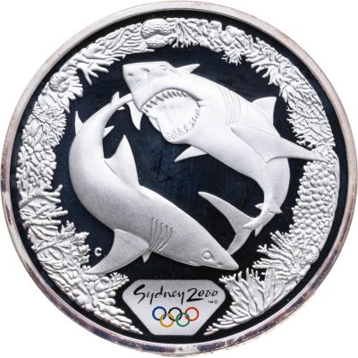 купить Австралия 5 долларов (dollars) 2000 "Олимпийские игры в Сиднее. Большая белая акула"