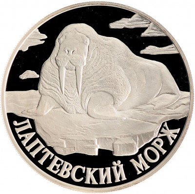 Купить 1 рубль 1998 СПМД Proof "Красная книга - Лаптевский морж"