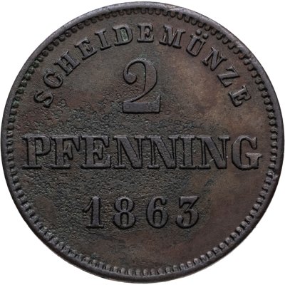 купить Бавария 2 пфеннинга 1863