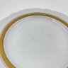 Купить Набор из 3 обеденных тарелок с лаконичным декором в виде золотого пояса, фарфор, золочение, деколь, Ленинградский фарфоровый завод (ЛФЗ), СССР, 1970-1990 гг.