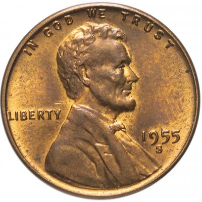 купить США 1 цент 1955 S