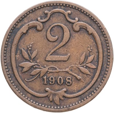 купить Австрия 2 геллера (heller) 1908