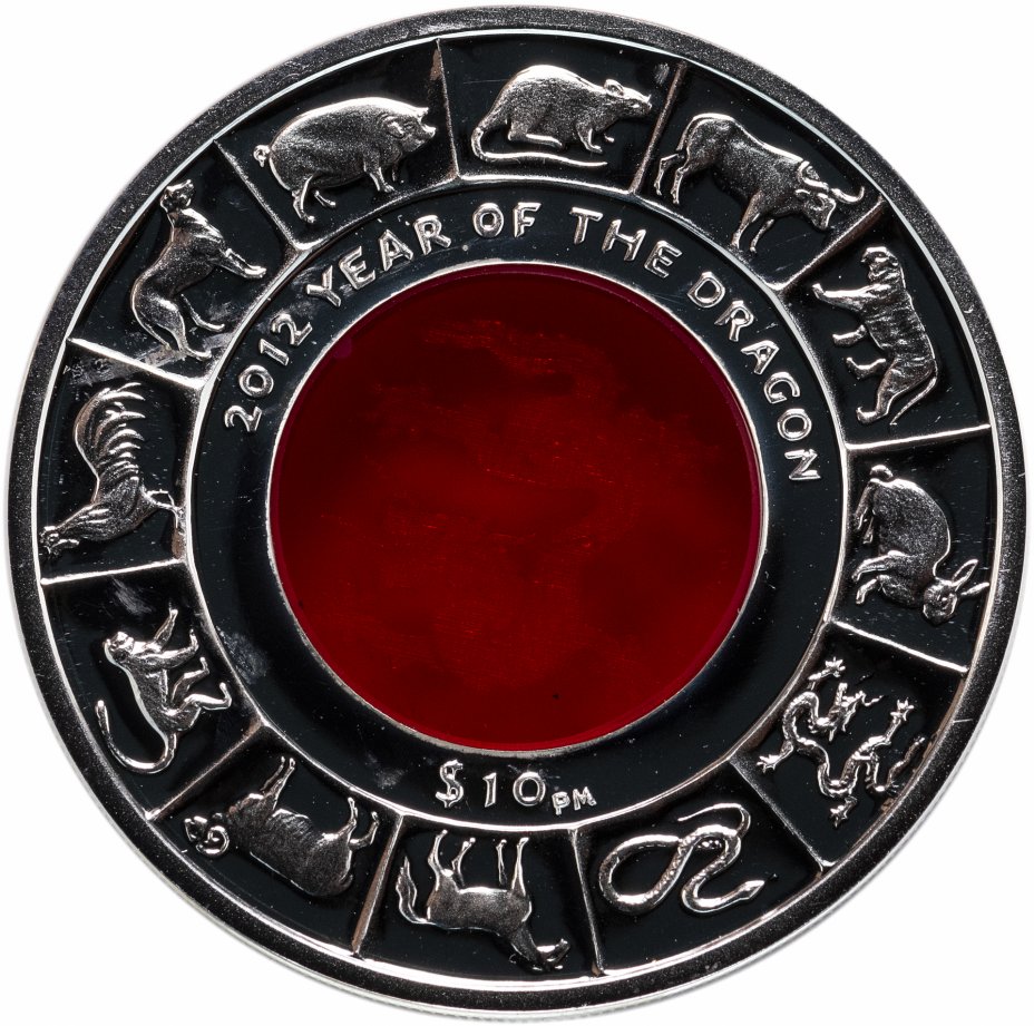 купить Британские Виргинские Острова 10 долларов 2012 "Год дракона", в футляре с сертификатом
