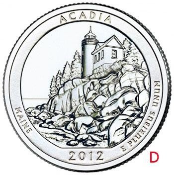 купить США 25 центов (квотер) 2012 D — Национальный парк Акадия