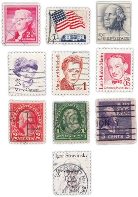 купить США набор из 10 марок "Личности и президенты"
