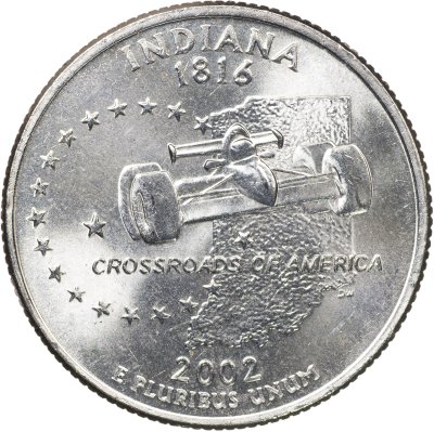 купить США 25 центов [Квотер] 2002 D [KM#334] "Индиана"