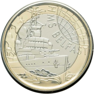 купить Великобритания 2 фунта 2025 "HMS Belfast" в буклете