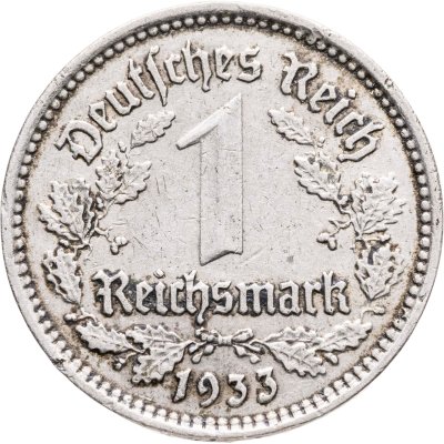 купить Германия, Третий Рейх 1 рейхсмарка 1933, знак монетного двора: "G"