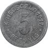 Купить Германия "Эльберфельд" 5 пфеннигов 1917 нотгельд