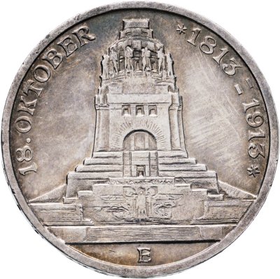 купить Германская империя, Саксония 3 марки (mark) 1913 "100 лет битвы при Лейпциге (битве народов)"
