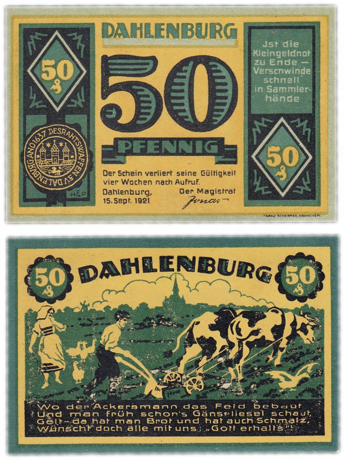 купить Германия (Саксония: Даленбург) 50 пфеннигов 1921 (251.1/В1)