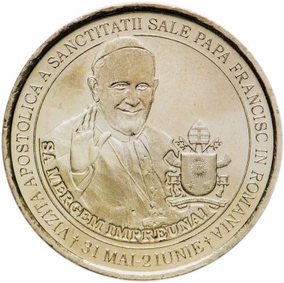 купить Румыния 50 бани 2019 "Визит Папы Римского в Румынию"