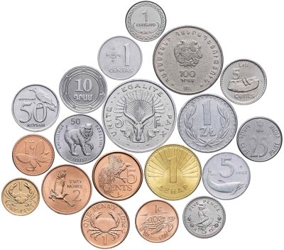 купить Набор иностранных монет 1953-2017 гг. - 19 штук