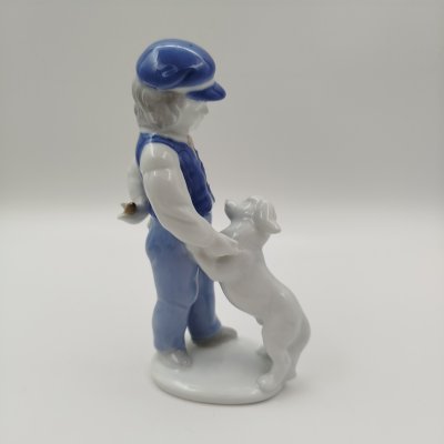 купить Статуэтка "Мальчик с собакой", фарфор, роспись, Gerold Porzellan Bavaria, Германия, 1949-1989 гг.
