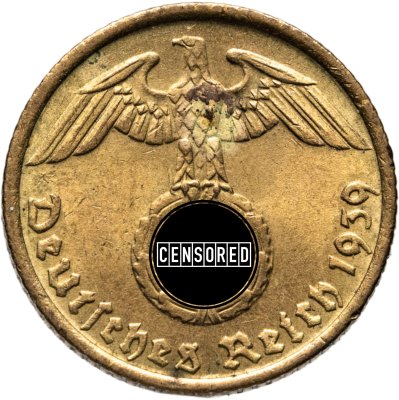 купить Германия, Третий рейх 5 рейхспфеннигов (reichspfennig) 1939, знак монетного двора: "D" - Мюнхен