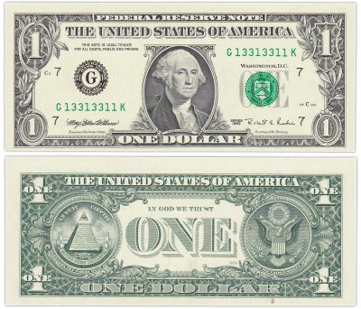 Купить США 1 доллар 1995 (Pick 496a) G-Чикаго "FW" (Fort Worth) Красивый номер 13313311