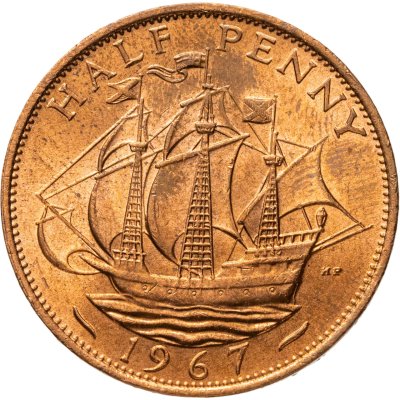 купить Великобритания 1/2 пенни (penny) 1967