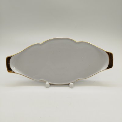 купить Блюдо сервировочное овальной формы, фарфор, золочение, Фабрика Гарднера в Вербилках 1766, Россия, 1991-2012 гг.
