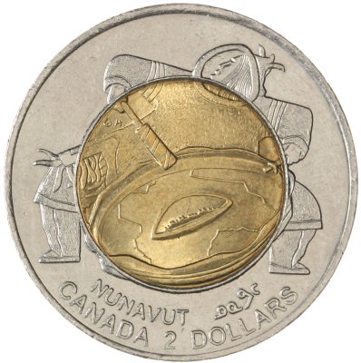 купить Канада 2 доллара (dollars) 1999 Основание Нунавута