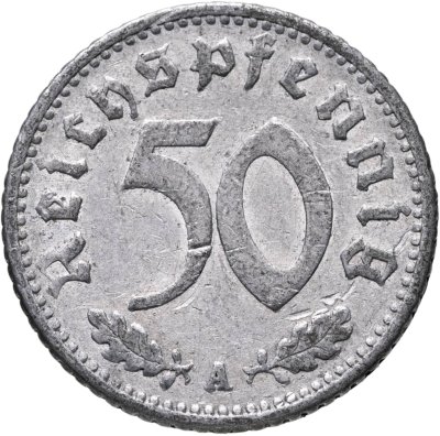 купить Германия, Третий рейх 50 рейхспфеннигов 1935, знак монетного двора "A" — Берлин